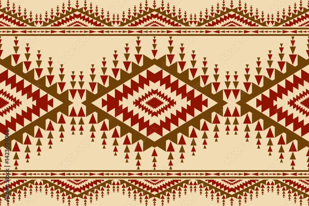 Aufkleber ornamental geometric ethnic seamless pattern with decorative elements in native style with tribal mo