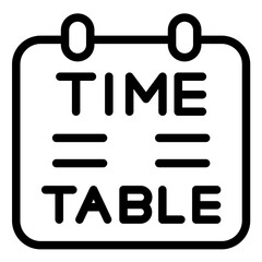 Timetable line icon style