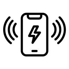 Wireless Charging line icon style