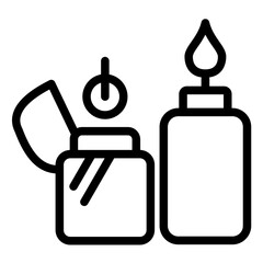 Stove Lighter line icon style