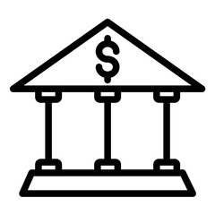 Bank line icon style