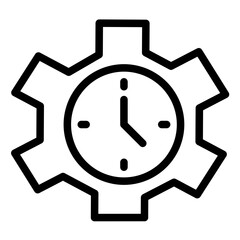Time Management Line Icon Style