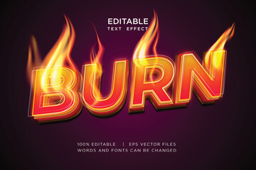 burn editable text effect with fire decoration