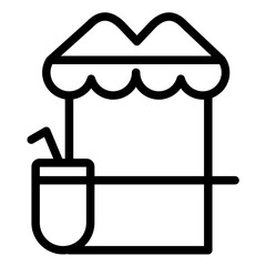 Drinks Stall Line Icon Style