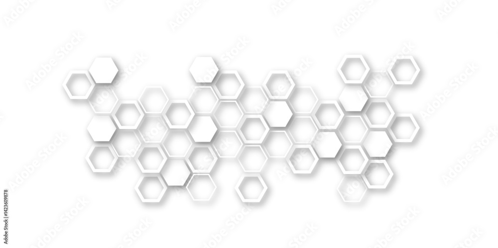 Poster an elegant and abstract visualization of technological innovation through a honeycomb-inspired geome