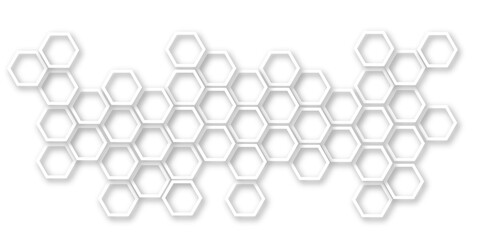 An Elegant and Abstract Visualization of Technological Innovation Through a Honeycomb-Inspired Geometric Pattern of Hexagons Representing Molecular Networks in a Clean, Minimalist Style