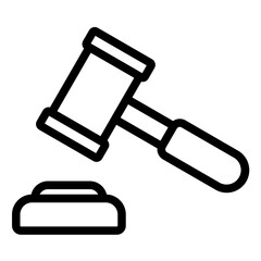 Gavel Line Icon Style