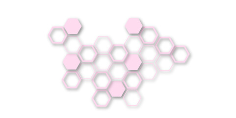 Abstract colorful hexagon technology geometric pattern concept white background. Use for template, wallpaper, website vector illustration.