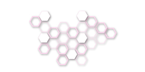 Abstract colorful hexagon technology geometric pattern concept white background. Use for template, wallpaper, website vector illustration.