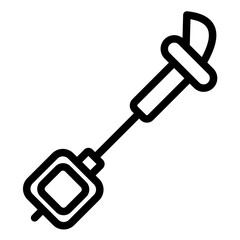 Metal Detector Line Icon Style