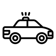 Police Car Line Icon Style
