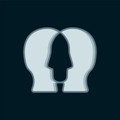 Line Project team base icon isolated on black background. Business analysis and planning, consulting, team work, project management. Developers. Flat filled outline style with shadow. Vector