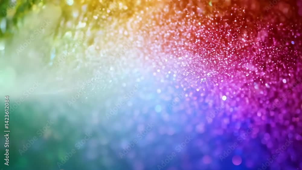 Poster colorful abstract background with sparkling particles and light effects creating vibrant atmosphere