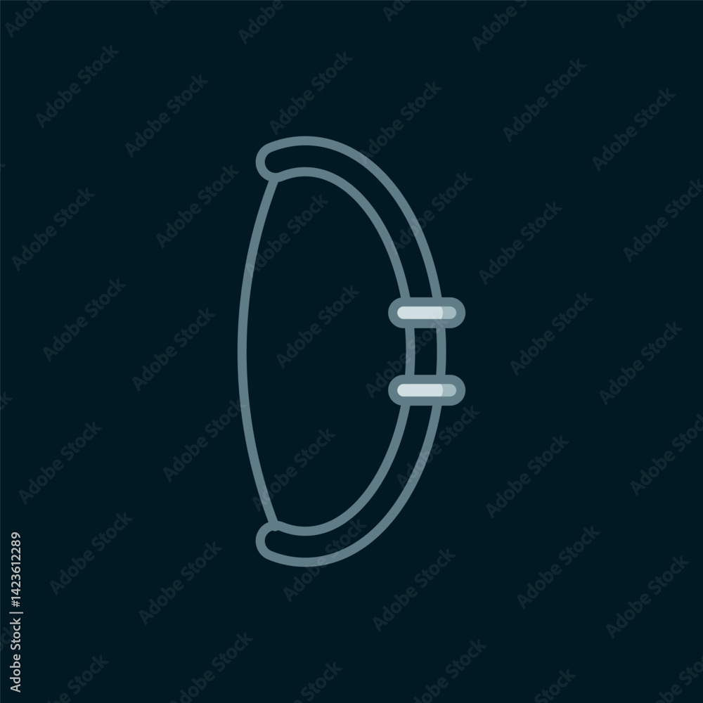 Poster line medieval bow icon isolated on black background. medieval weapon. flat filled outline style with