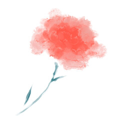 カーネーション赤・母の日・薄い背景用