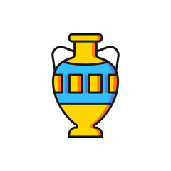Color Ancient amphorae icon isolated on white background. Flat filled outline style with shadow. Vector