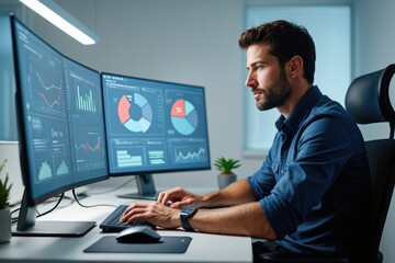 Focused_Business_Professional_Analyzing_Data_on_Multiple_Screens.__Modern_Office_Workspace_with_Data_Visualization.__Modern_Professional_Analyzing_Business_Performance