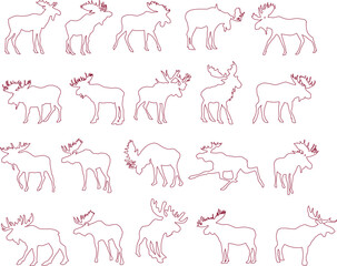 silhouette design vector illustration sketch of deer animal image with long horns