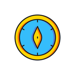 Color Compass icon isolated on white background. Windrose navigation symbol. Wind rose sign. Flat filled outline style with shadow. Vector