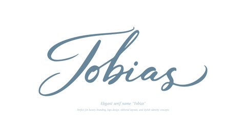 Sophisticated serif-style typography featuring the name “Tobias.” Perfect for luxury branding, logo design, editorial layouts, and stylish identity concepts.