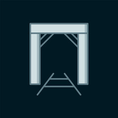 Line Mine entrance icon isolated on black background. Flat filled outline style with shadow. Vector