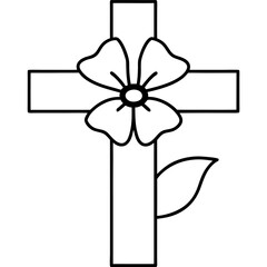 Naklejka premium Cross with poppy vector 