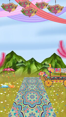 Colorful Background For Indian Wedding Ceremony 