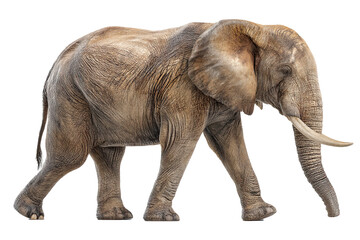 Obraz premium walking elephant silhouette, strong outline, side view, clean 