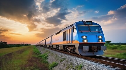 Obraz premium A close-up shot of a freight train passing by, showcasing the intricate details of the train cars.