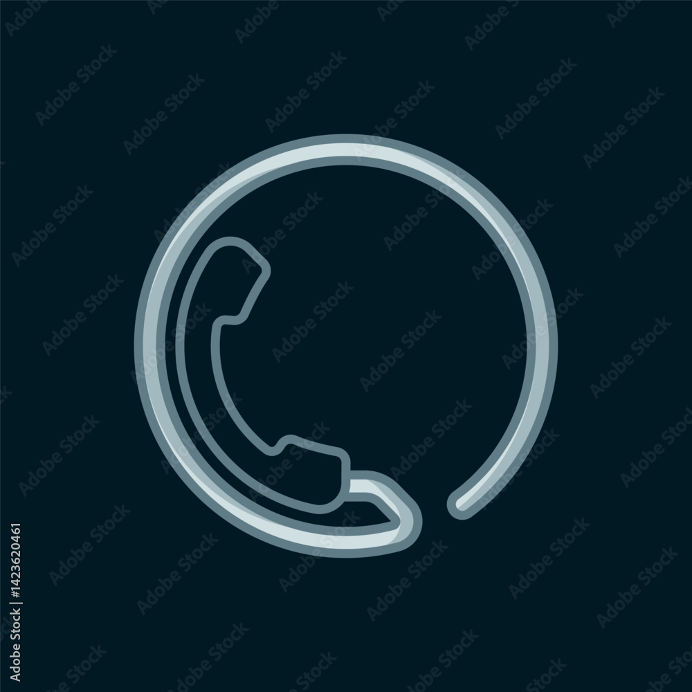 Poster line telephone 24 hours support icon isolated on black background. all-day customer support call-cen