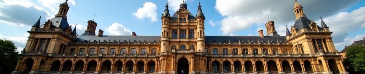 Fototapeta premium Nottingham Town Hall's grand facade, intricate details , details, travel, historic
