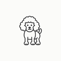 Fototapeta premium Adorable puppy face vector Sketch Hand drawn single line art use for logo poster design