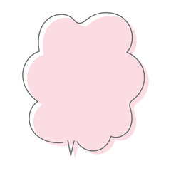 手書きのゆるいフキダシ（もこもこピンク）