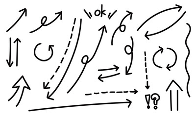 手書きのラフな矢印セット
