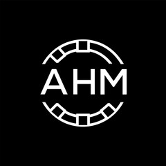 WebAHM letter logo. AHM blue image on white background. AHM Monogram logo design for entrepreneur and business. . AHM best icon.
