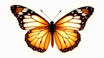 Fototapeta premium Monarch Butterfly Open Wings On White