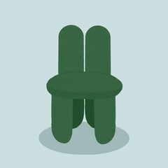 Green comfort chair - a concept illustration of home interior