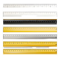 icon Set of realistic rulers in yellow, white, and black for school supplies png