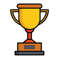 gold cup trophy illustration vector on white background