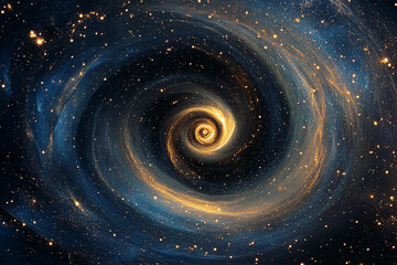 Fototapeta premium Galactic spiral showcasing vibrant colors and cosmic features in a star-filled universe