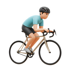 Fototapeta premium Stylized 3D rendition of cyclist champion focusing on health and endurance