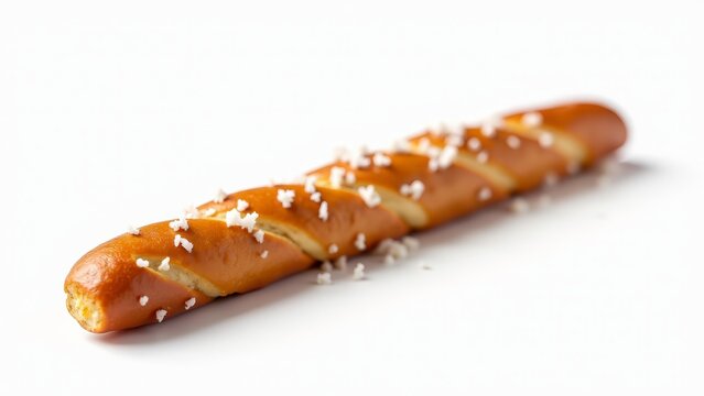 Salted Pretzel Stick On White Surface