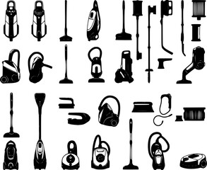 Vacuum cleaner icons set vector set PNG clipart