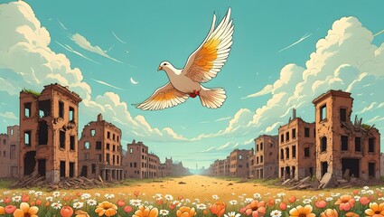 80 years of victory, peace, victory, 1945, illustration