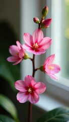 Fototapeta premium Close-up floral branch detail, minimalist living room , subtle, still life
