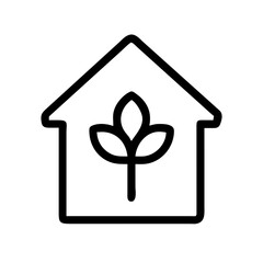 home plant line art icon vector illustration