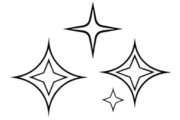 Sleek Cosmic Star Line Drawing