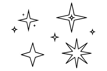 Obraz premium Sleek Cosmic Star Line Drawing
