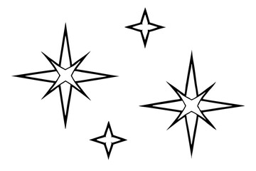 Sleek Cosmic Star Line Drawing