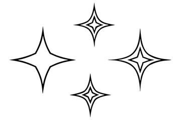 Sleek Cosmic Star Line Drawing